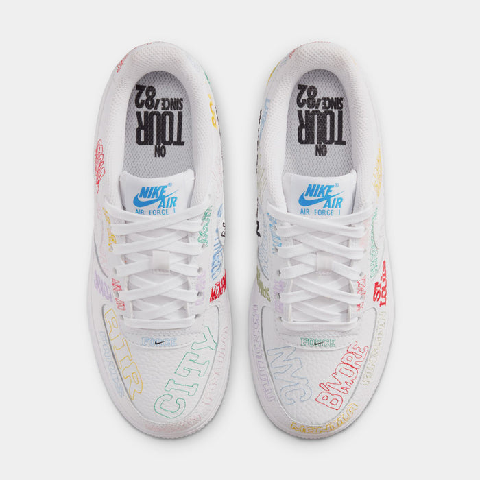 Air Force 1 LV8 3 Grade School Lifestyle Shoes (White)