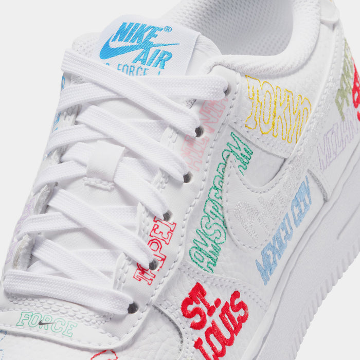 Air Force 1 LV8 3 Grade School Lifestyle Shoes (White)