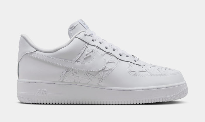 Air Force 1 White Stars Mens Lifestyle Shoes (White/White/Metallic Silver)