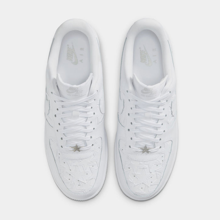 Air Force 1 White Stars Mens Lifestyle Shoes (White/White/Metallic Silver)