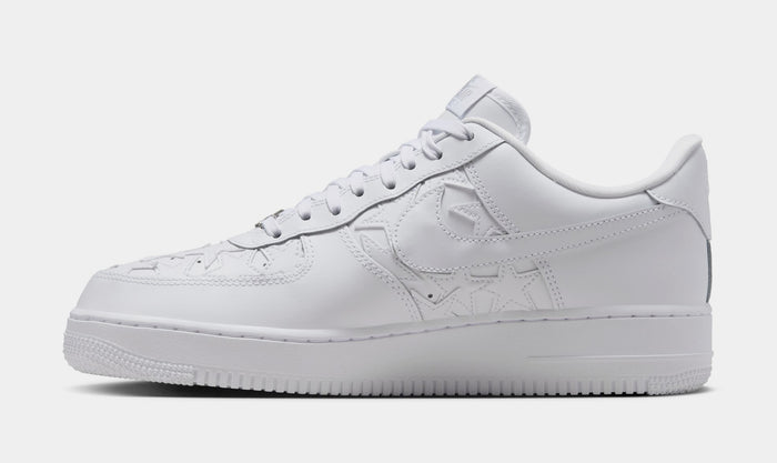 Air Force 1 White Stars Mens Lifestyle Shoes (White/White/Metallic Silver)