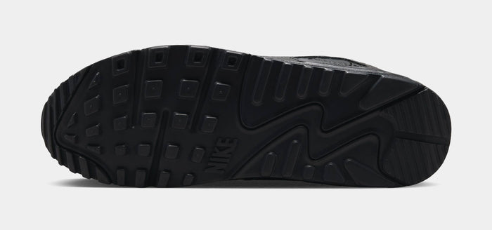 Air Max 90 Premium Black Croc Leather Mens Running Shoes (Black/Metallic Dark Grey/Anthracite)