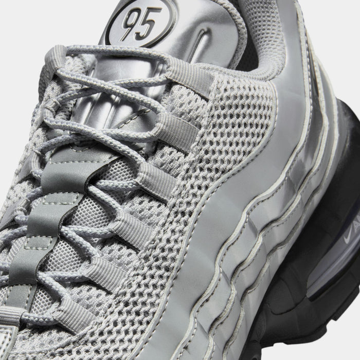 Air Max 95 Big Bubble Mens Running Shoes (Metallic Silver/Black/Black)