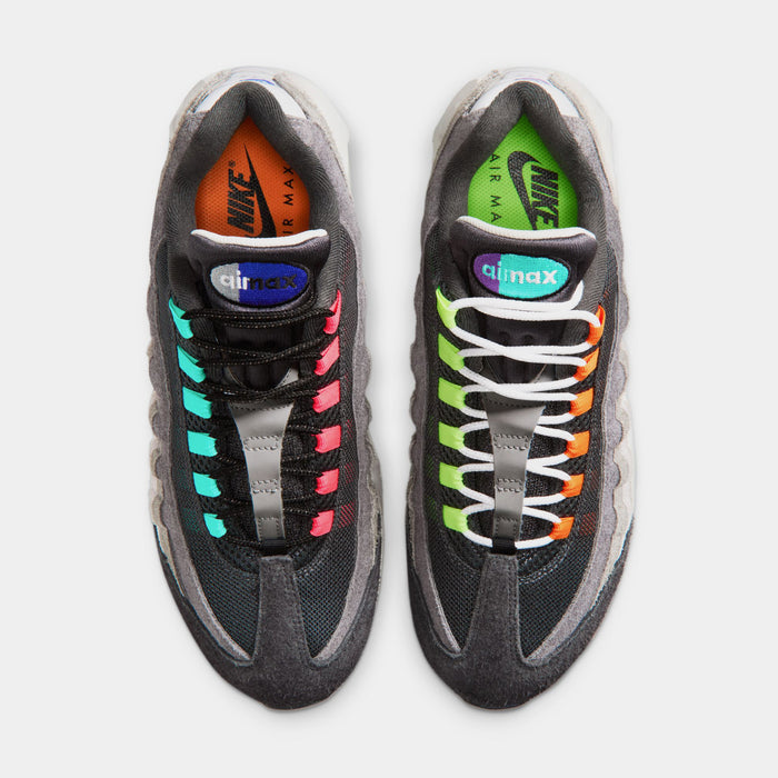 Air Max 95 Big Bubble Multi-Color Mens Lifestyle Shoes (Hyper Turquoise/Volt/Solar Red) Free Shipping