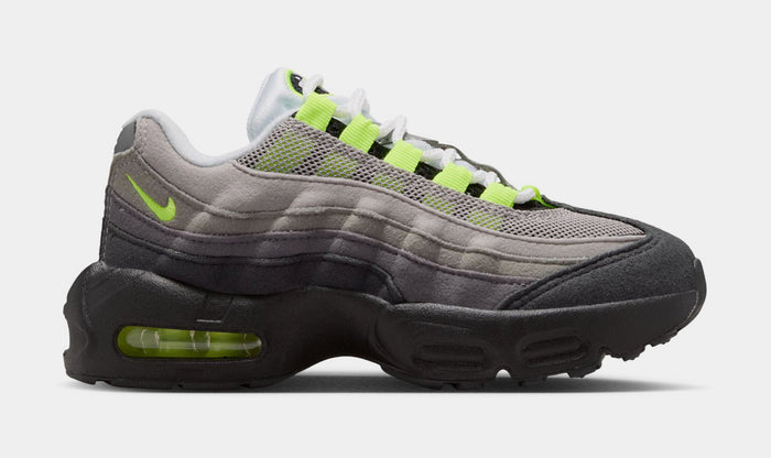 Air Max 95 Big Bubble Neon Preschool Running Shoes (Black/Neon Yellow/Anthracite/Light Graphite)