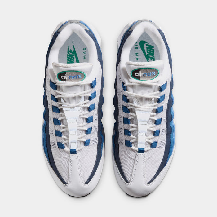Air Max 95 Big Bubble Slate Mens Running Shoes (White/Emerald Green/Lake Blue) Free Shipping