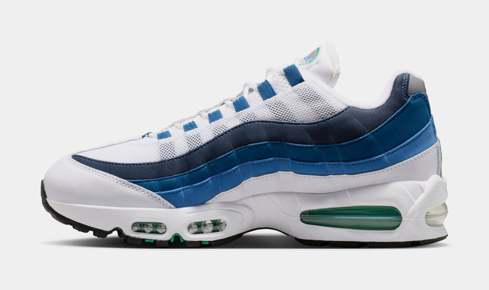 Air Max 95 Big Bubble Slate Mens Running Shoes (White/Emerald Green/Lake Blue) Free Shipping
