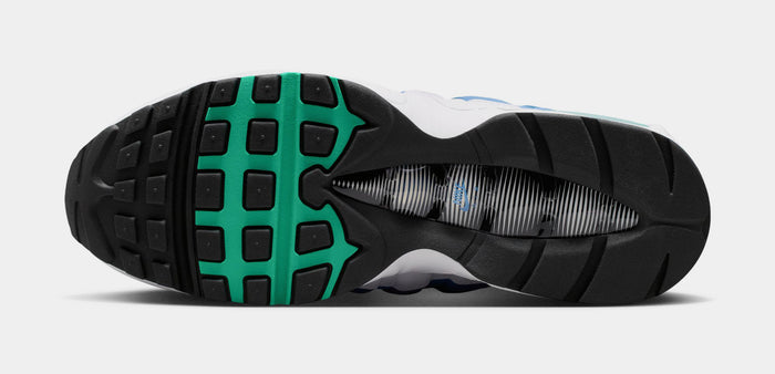 Air Max 95 Big Bubble Slate Mens Running Shoes (White/Emerald Green/Lake Blue) Free Shipping