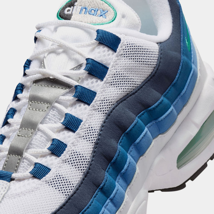 Air Max 95 Big Bubble Slate Mens Running Shoes (White/Emerald Green/Lake Blue) Free Shipping