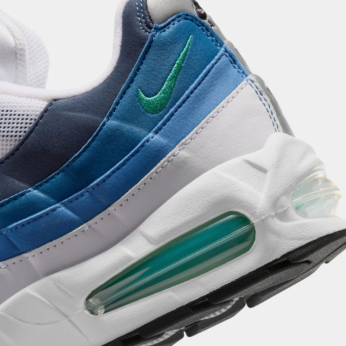 Air Max 95 Big Bubble Slate Mens Running Shoes (White/Emerald Green/Lake Blue) Free Shipping