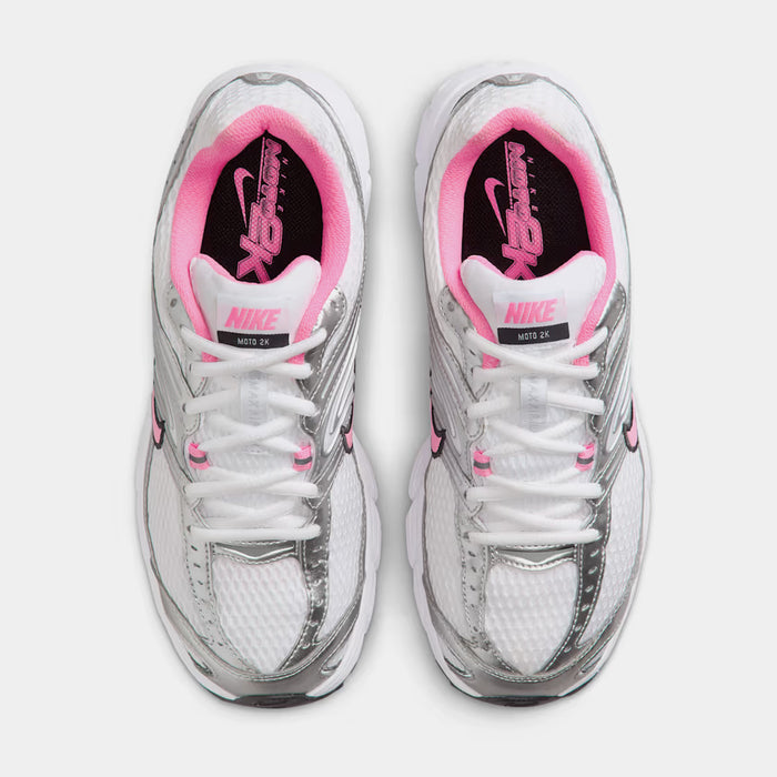 Air Max Moto 2K Reflective Accents Womens Running Shoes (White/Metallic Silver/Black/Pink Spell)