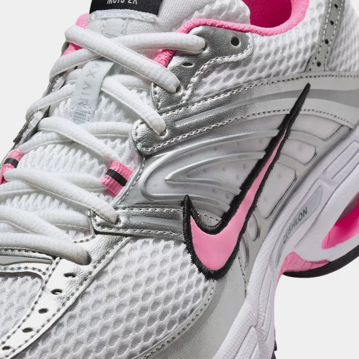 Air Max Moto 2K Reflective Accents Womens Running Shoes (White/Metallic Silver/Black/Pink Spell)
