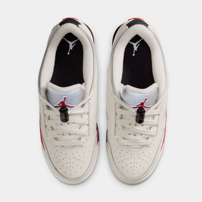 Air Jordan Sixty Plus Low Grade School Basketball Shoes (Sail/Black/Reflect Silver/Fire Red)
