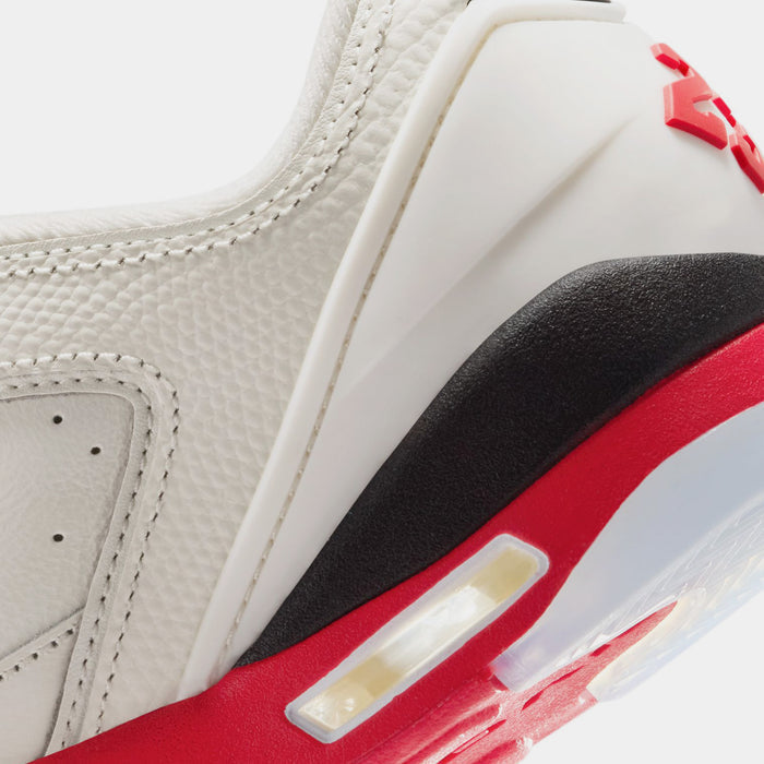 Air Jordan Sixty Plus Low Grade School Basketball Shoes (Sail/Black/Reflect Silver/Fire Red)