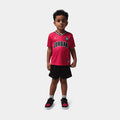Air Jordan Sport Jersey And Mesh Short Infant Toddler Set (Black/Red)