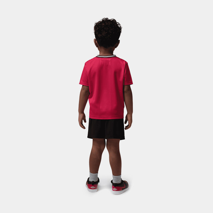 Air Jordan Sport Jersey And Mesh Short Infant Toddler Set (Black/Red)