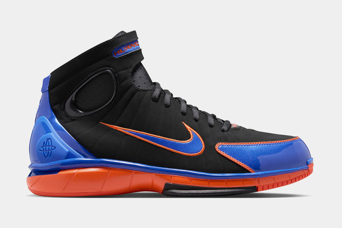 Air Zoom Huarache 2K4 Penny Hardaway Mens Basketball Shoes (Black/Varsity Royal/Safety Orange)