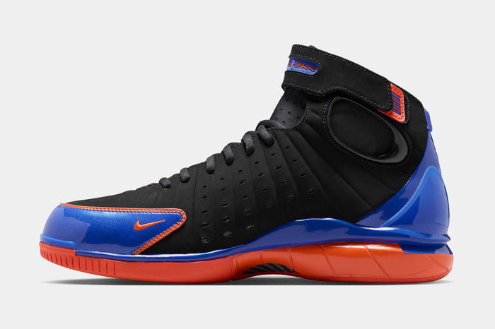 Air Zoom Huarache 2K4 Penny Hardaway Mens Basketball Shoes (Black/Varsity Royal/Safety Orange)