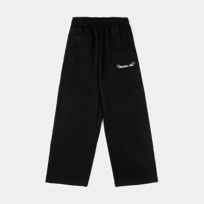 Angel Wings Fleece Womens Sweatpants (Black/Pink)