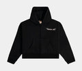 Angel Wings Fleece Zip Up Womens Hoodie - (Black/Pink)