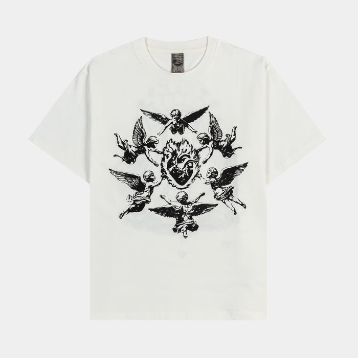Angels Mens Short Sleeve Shirt (White/Black)