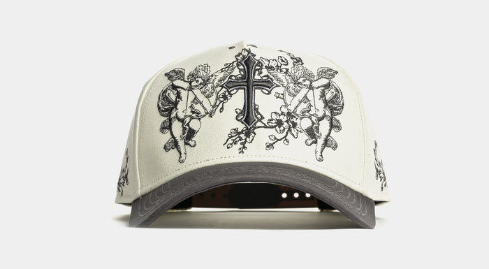 Angels Snapback Mens Hat (Cream/Grey)
