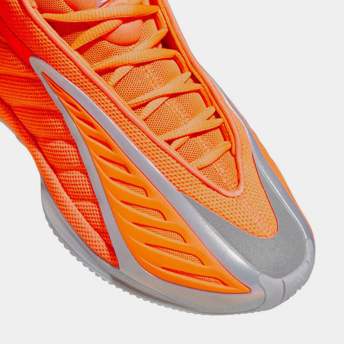 Anthony Edwards 2 All Star Grade School Basketball Shoes (Lucid Orange/Silver Metallic/Grey One)
