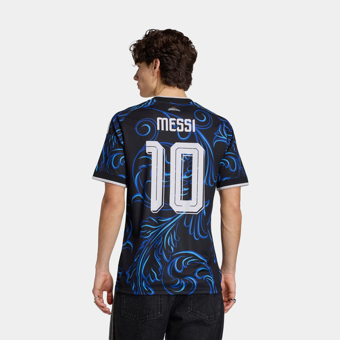 Argentina 26 Away Replica Messi Mens Jersey (Black/Lucid Blue/Blue Burst)