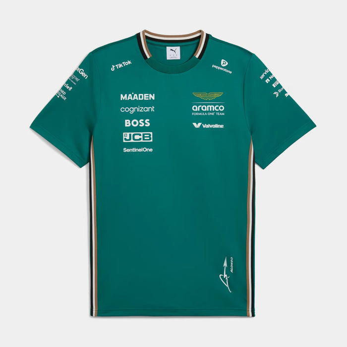 Aston Martin Alonso #14 Mens Short Sleeve Shirt (Green Lux)
