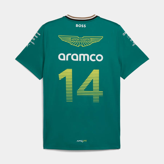 Aston Martin Alonso #14 Mens Short Sleeve Shirt (Green Lux)