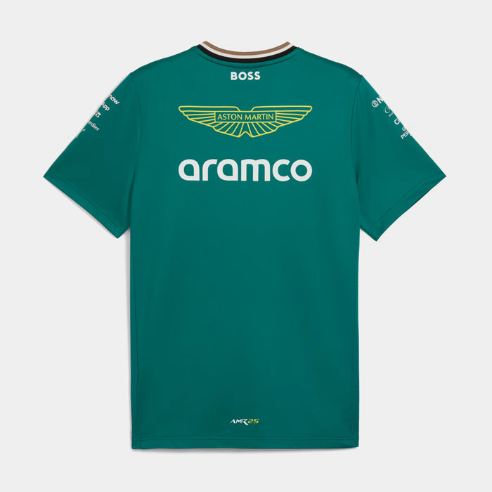 Aston Martin Aramco F1 Team Replica Mens Short Sleeve Shirt (Green Lux)