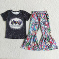 B12-13 Short sleeve bell bottom pants Halloween outfits