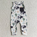 Baby boys sleeveless bull western summer romper   SR0071