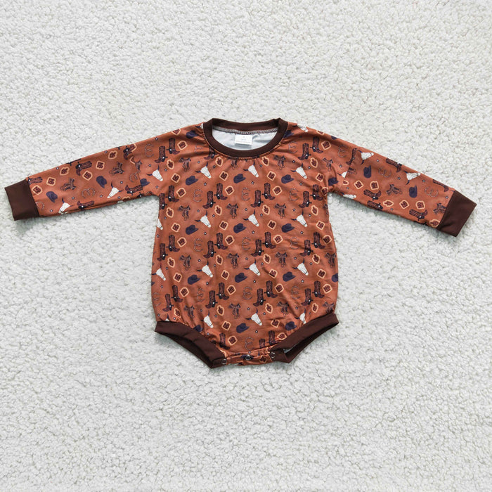 Baby brown long sleeve romper   LR0225