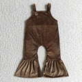 Baby Girls brown velvet romper      SR0090