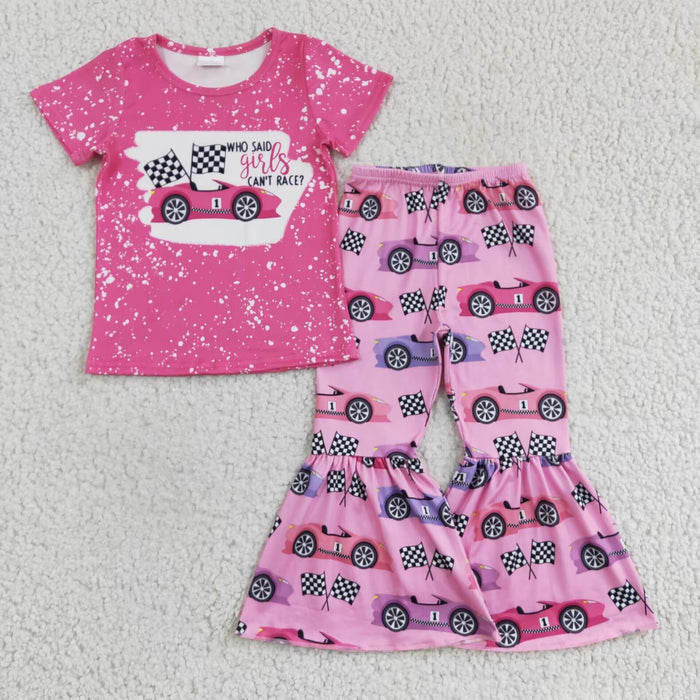 Baby Girls Pink Racing Car Bell Pants sets