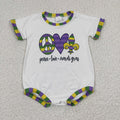 Baby Mardi Gras print romper   SR0123