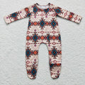 Baby western print footie romper  LR0255