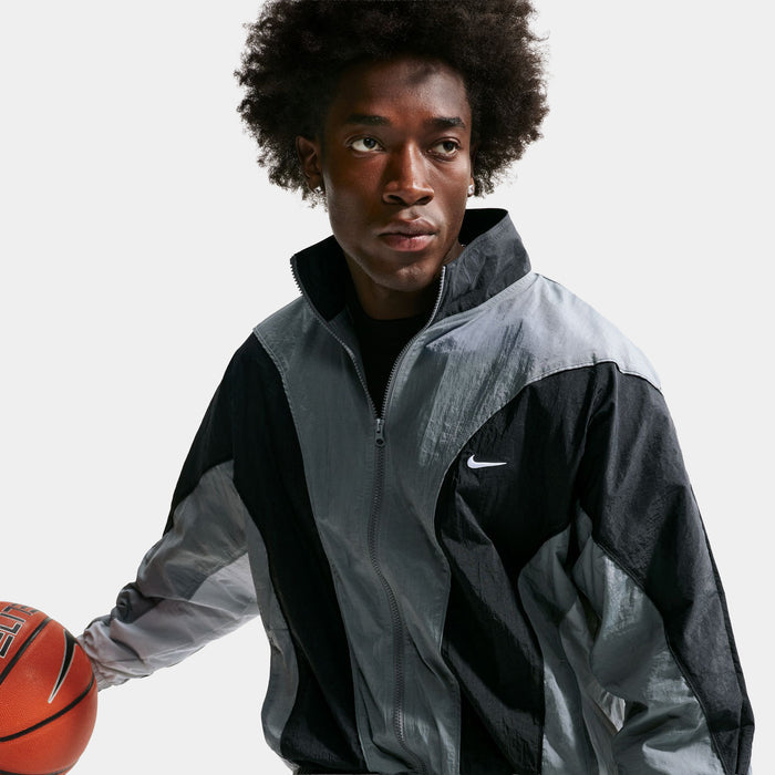 Basketball Mens Jacket (Smoke Grey/Black/Light Smoke Grey/White)