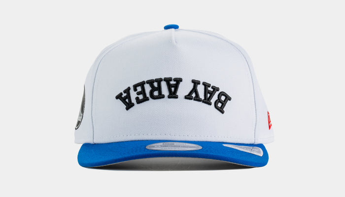 Bay Area Upside Down 950AF Curve Snapback Mens Hat (White/Blue)