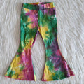 Bell bottom green tie-dye jeans       B14-9