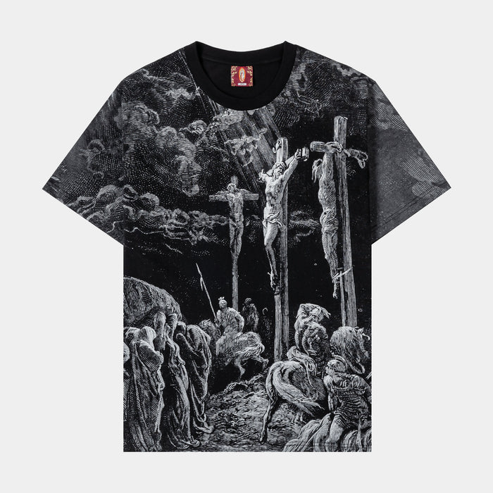 Biblical Washed Mens Short Sleeve Shirt (Black/White)