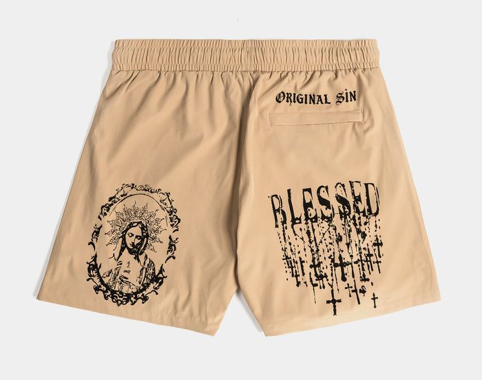 Blessed Hybrid Mens Shorts (Tan/Black)