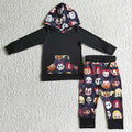 BLP0023 Film Characters Print Hoodie Top Pants Boys Halloween Clothes Set