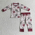 BLP0117 Cactus Stars Print Boys Christmas Pajamas Clothes Set