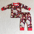 BLP0148 Film Characters Checkered Print Boys Christmas Pajamas Clothes Set