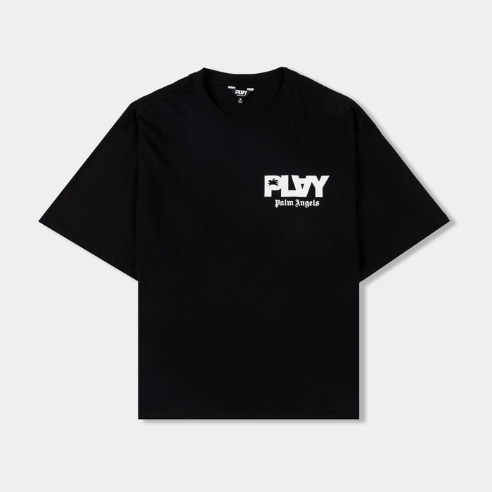 Boxy Cropped Fade Mens Short Sleeve Shirt (Black/White)