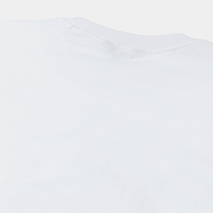 Boxy Cropped Lips Mens Short Sleeve Shirt (White/Red)