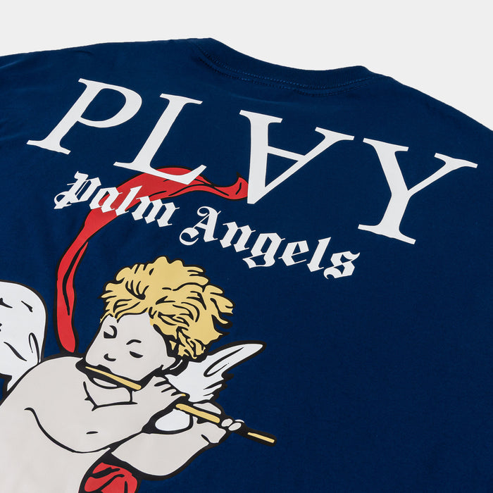 Boxy Cupid Mens Short Sleeve Shirt (Navy/White)