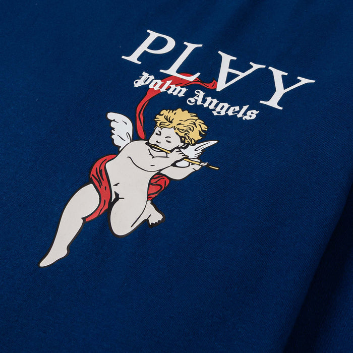 Boxy Cupid Mens Short Sleeve Shirt (Navy/White)